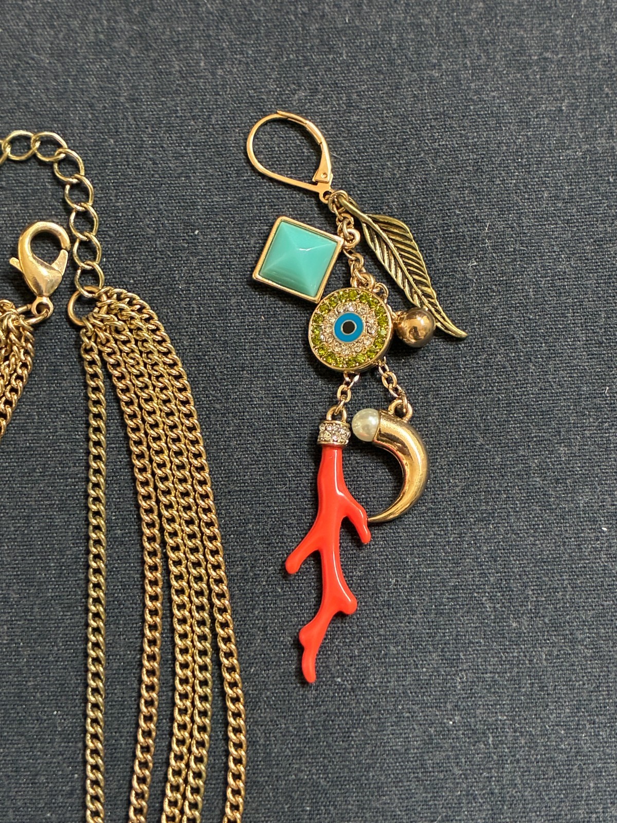 Betsey Johnson Necklace & Earrings Set Nautical Theme Sea Horse Shells BJ103