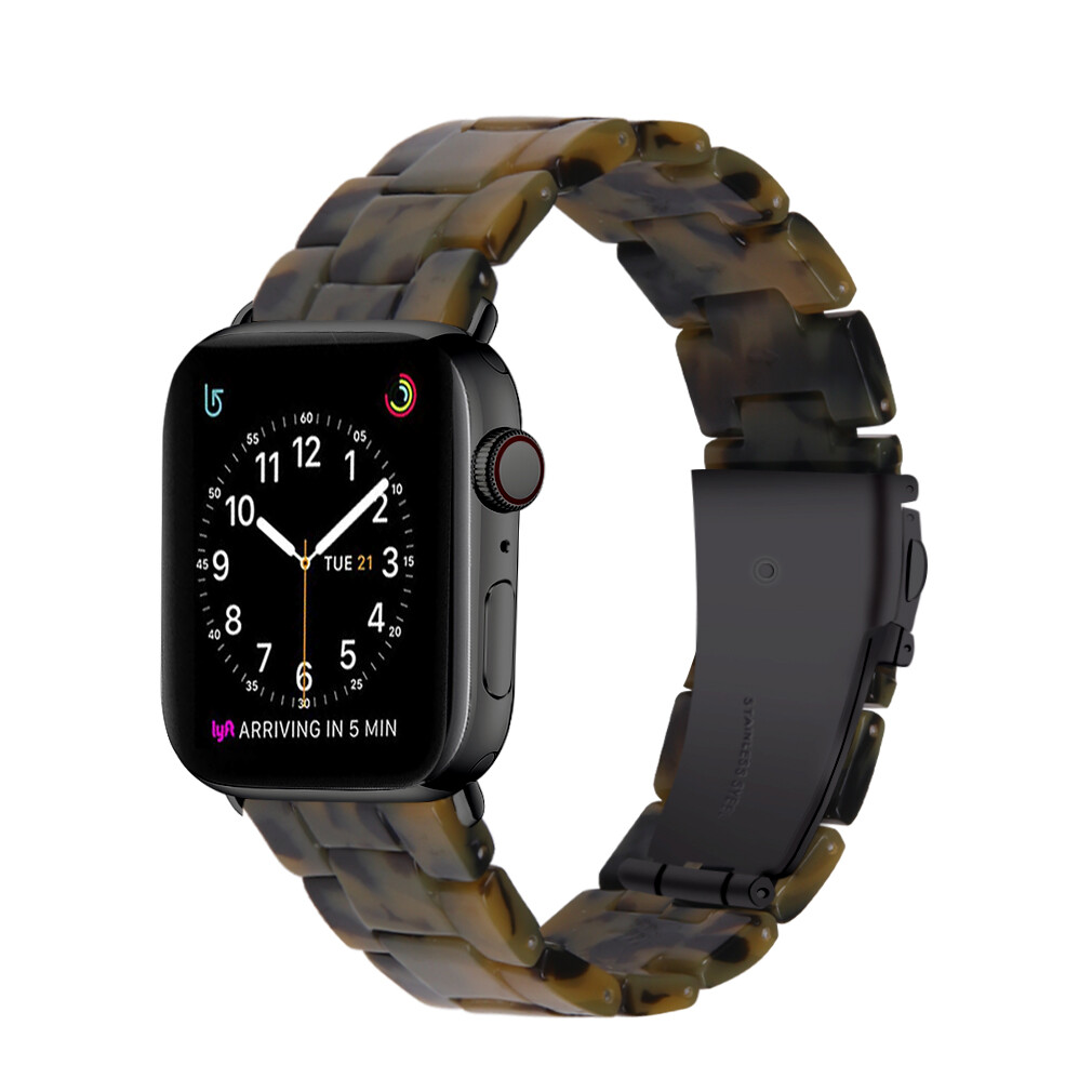 Fashion Resin Stainless Steel Watch Strap Band for Apple Watch 8/7/SE/6/5/4/3/2