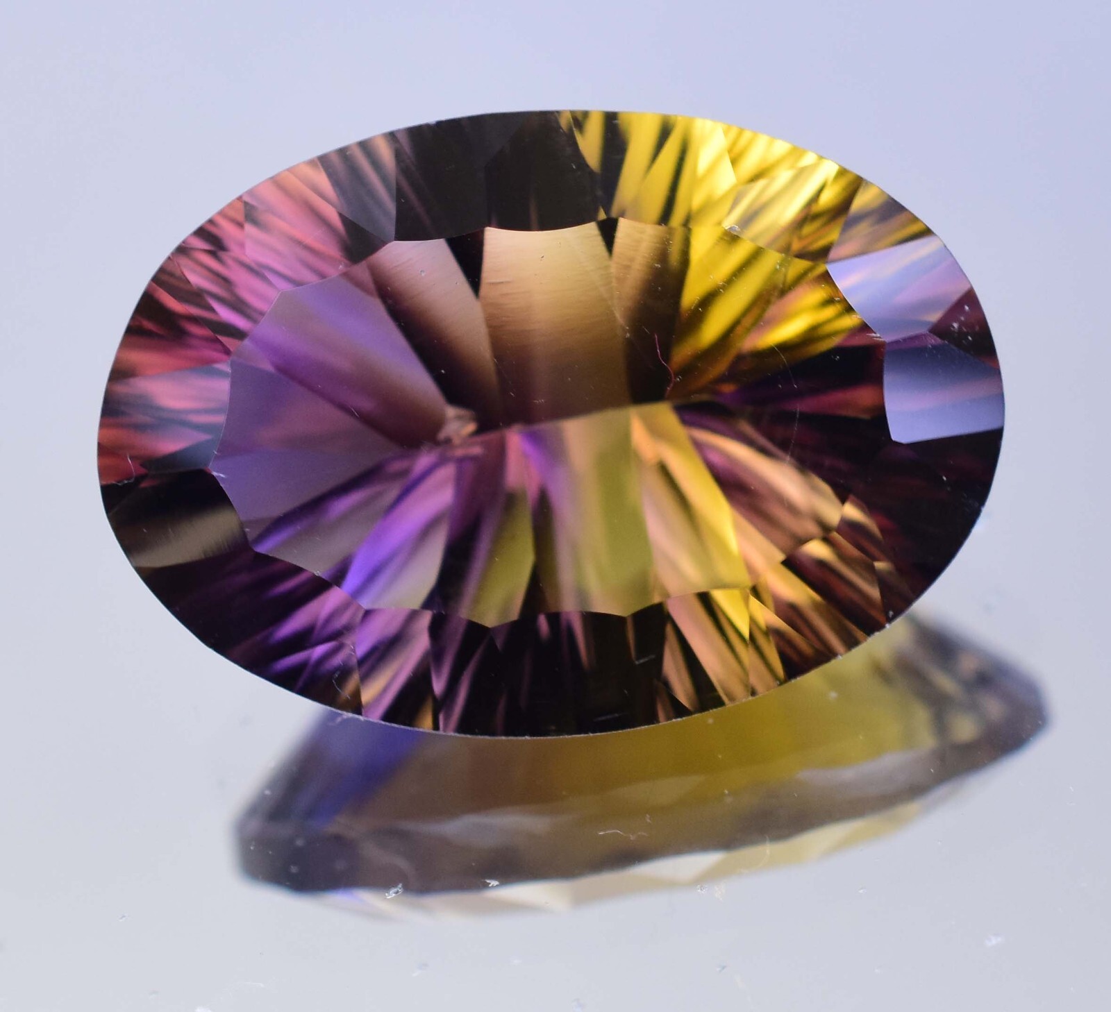 Flawless Natural Bi-Color Ametrine 25.05 Ct Oval Certified Untreated Gemstone