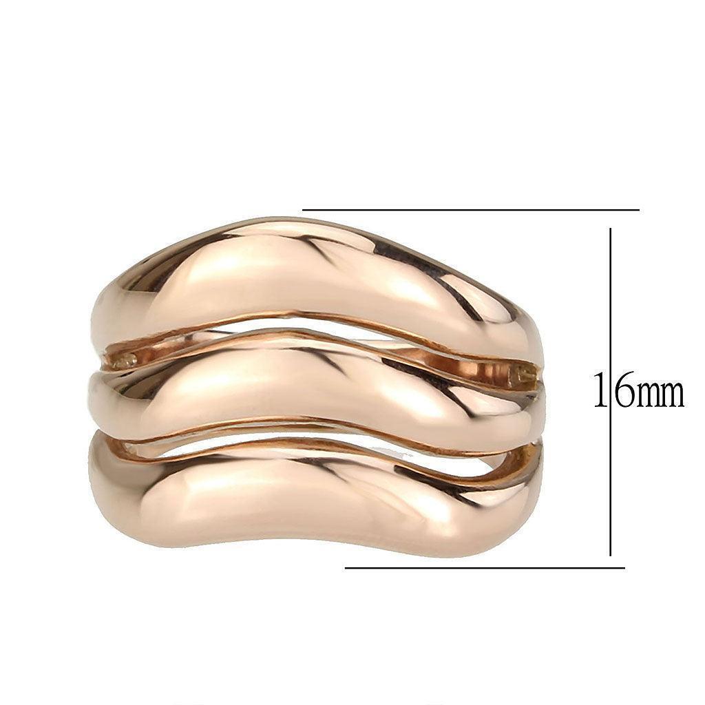 TK3799 – IP Rose Gold(Ion Plating) Stainless Steel Ring with NoStone in No Stone
