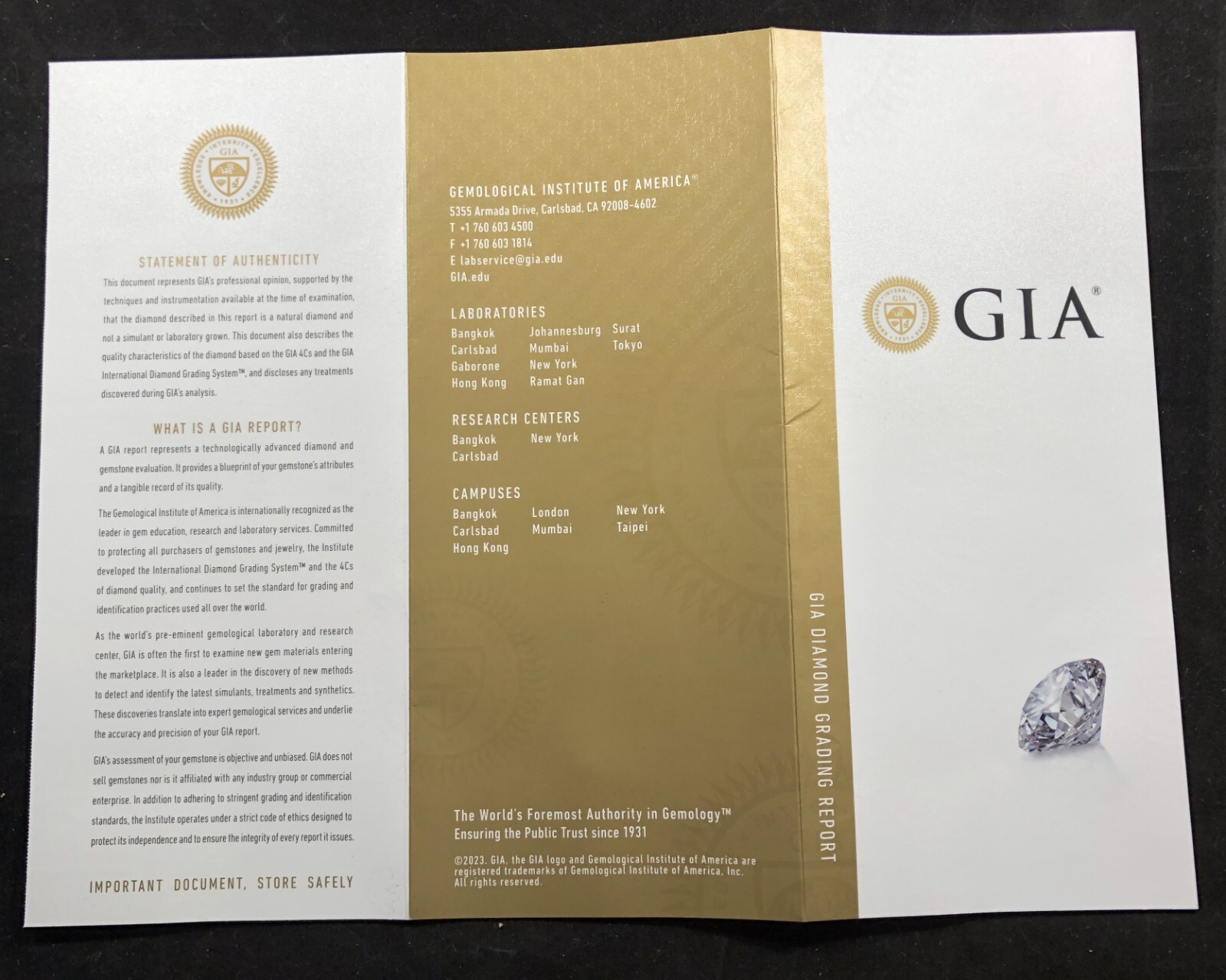 2.01 Carat Billiant Round Diamond. GIA, I Color. SI2 Clarity. Very Good Cut.
