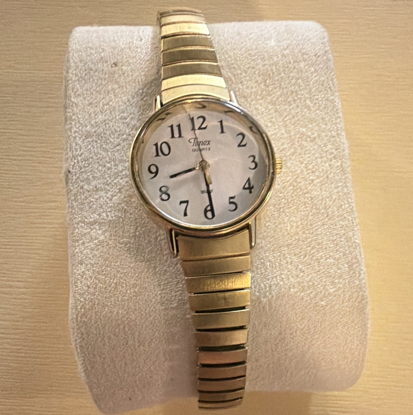 Timex Women’s Quartz Watch Gold-Tone Metal Bracelet White Dial Arabic Numerals