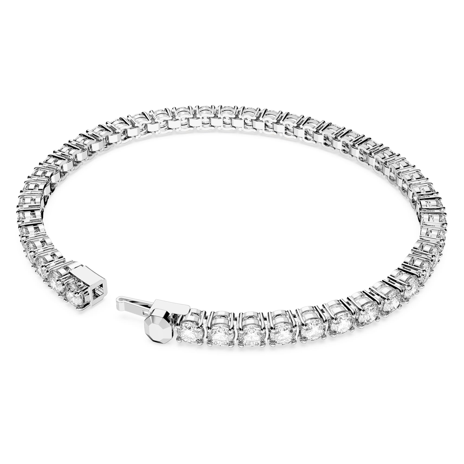 Swarovski Matrix Tennis Bracelet Round Cut White Rhodium Plated Medium 5648937