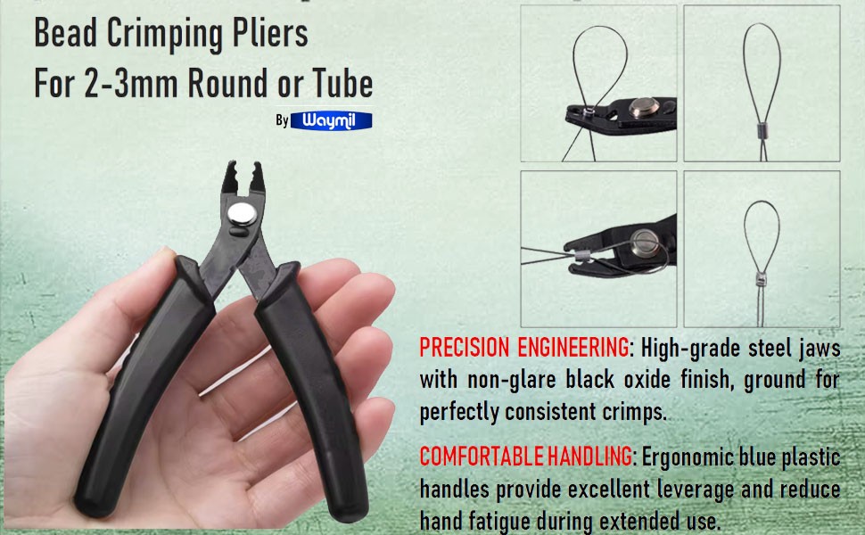 Bead Crimping Tool Crimper Pliers – For 2-3mm Round or Tube Beading Crimp Wire