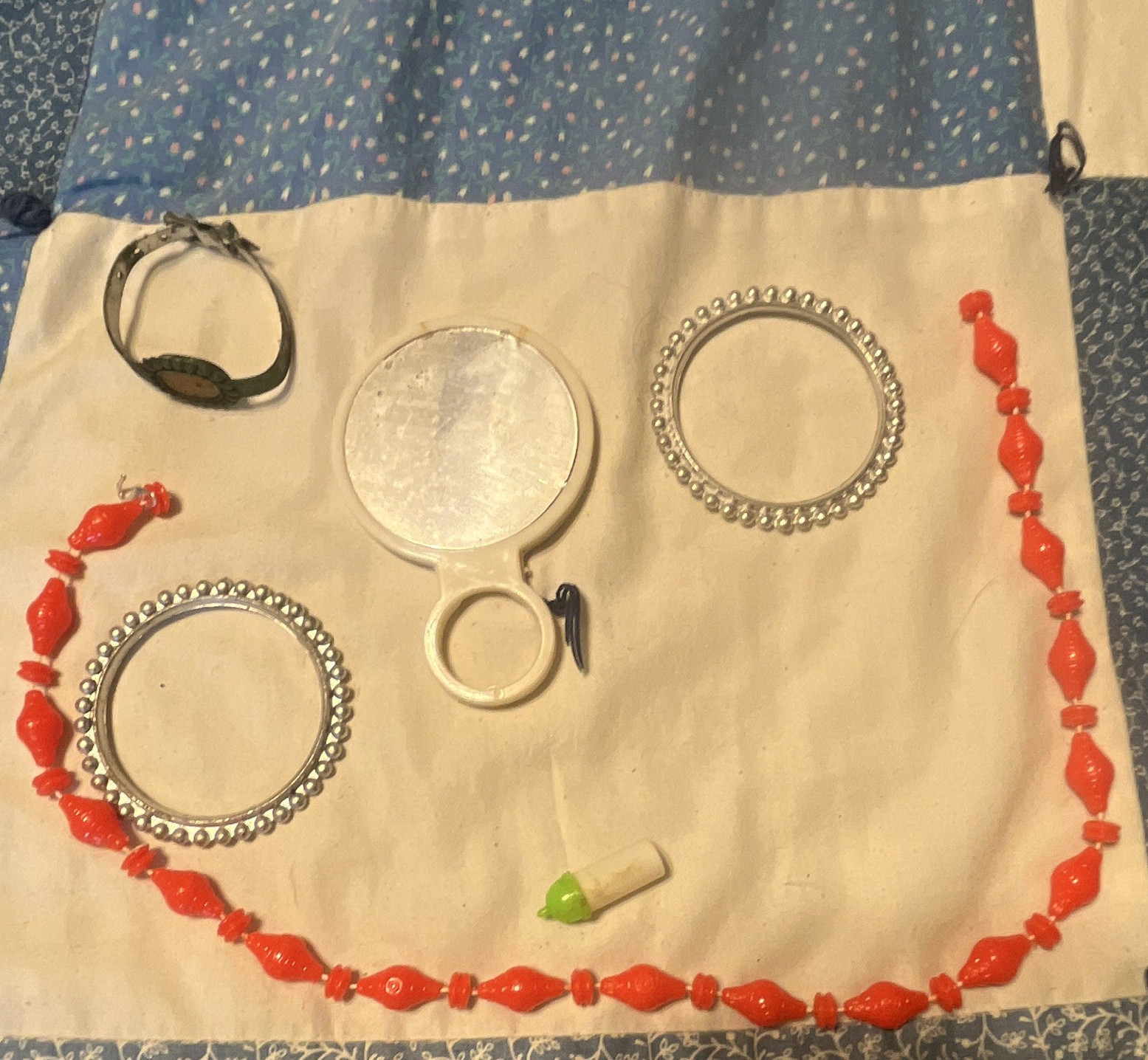 Mixed Fashion Jewelry Lot 4pc Necklace Bracelet Watch Multicolor Metal Plastic