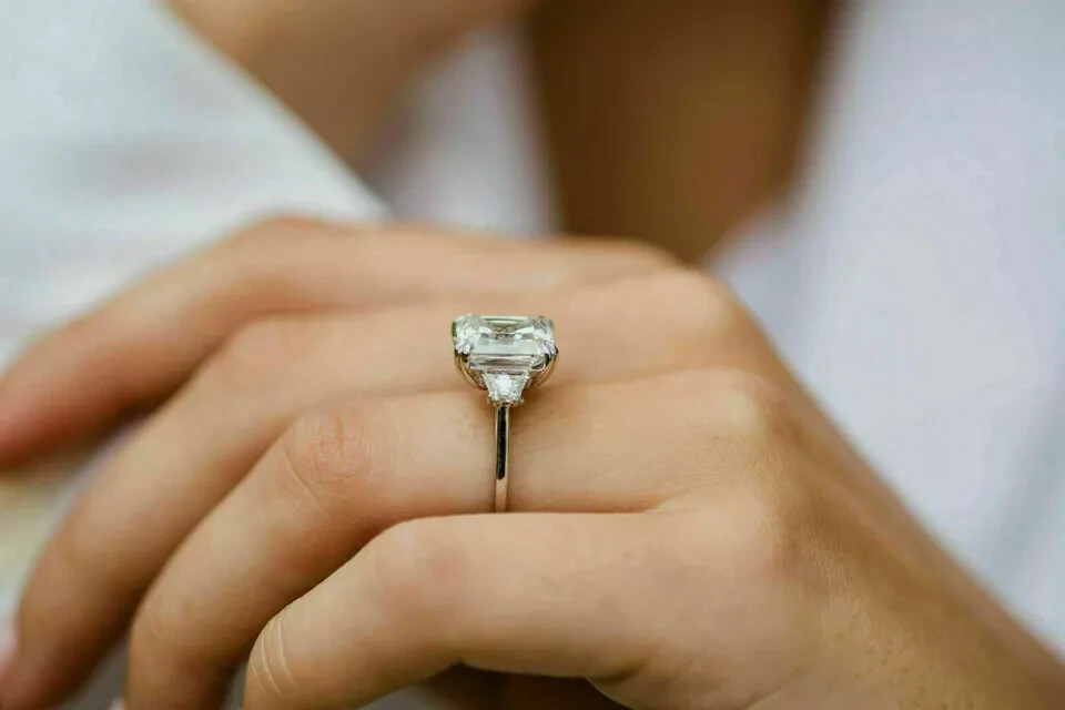 3Ct Lab Created Diamond Asscher Cut Diamond Engagement Ring 14K White Gold Fn