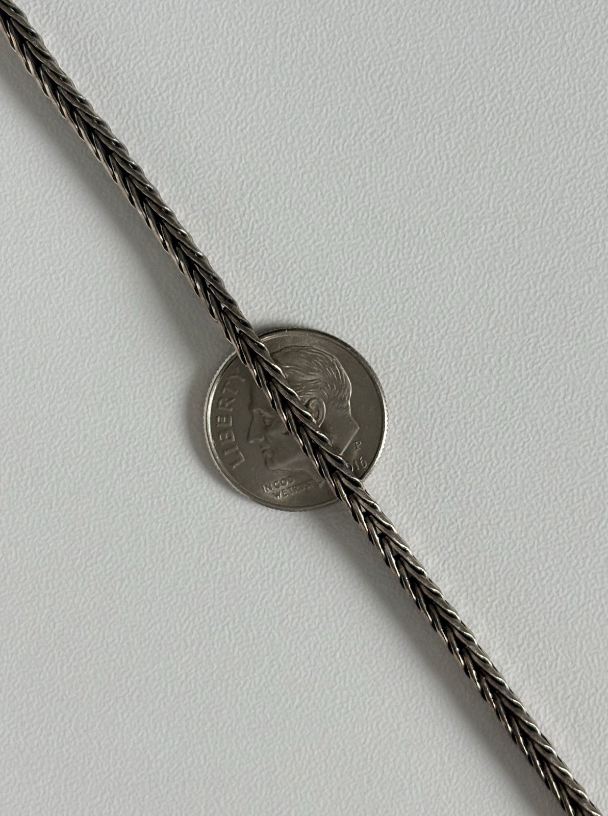 Vintage 925 Sterling Silver Foxtail Spiga Chain Link Bracelet 7” 3mm wide