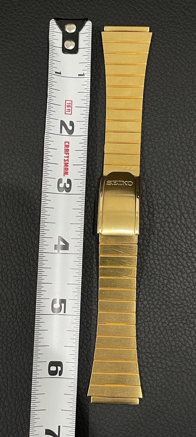 Seiko Yellow tone Gold Tone Link Watch Bracelet Band Fold Over Buckle Clasp