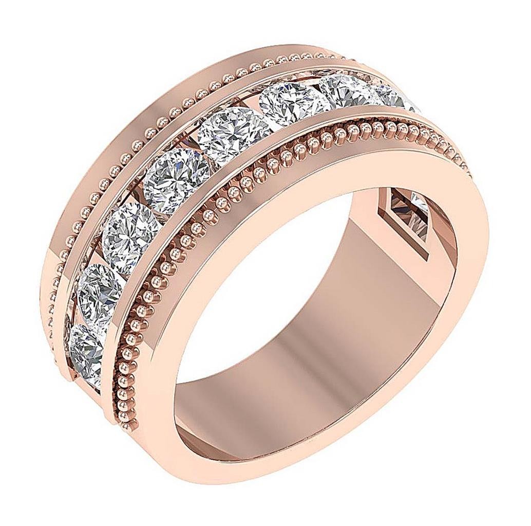 I1 G 1.75 Carat Genuine Diamond Men’s Wedding Ring 14K Two-Tone Gold Channel Set