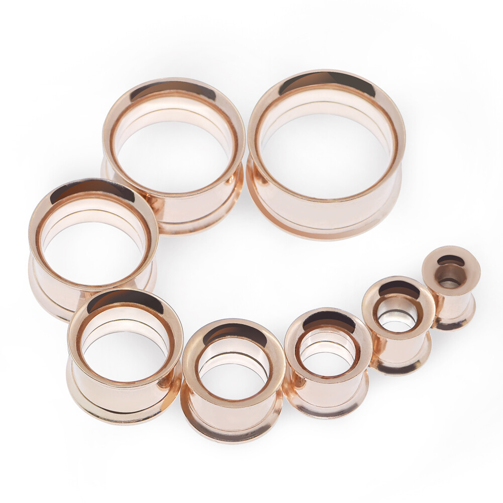 Pair Stainless Steel Screw Fit Ear Gauges Tunnels Plugs Ear Stretchers Piercing