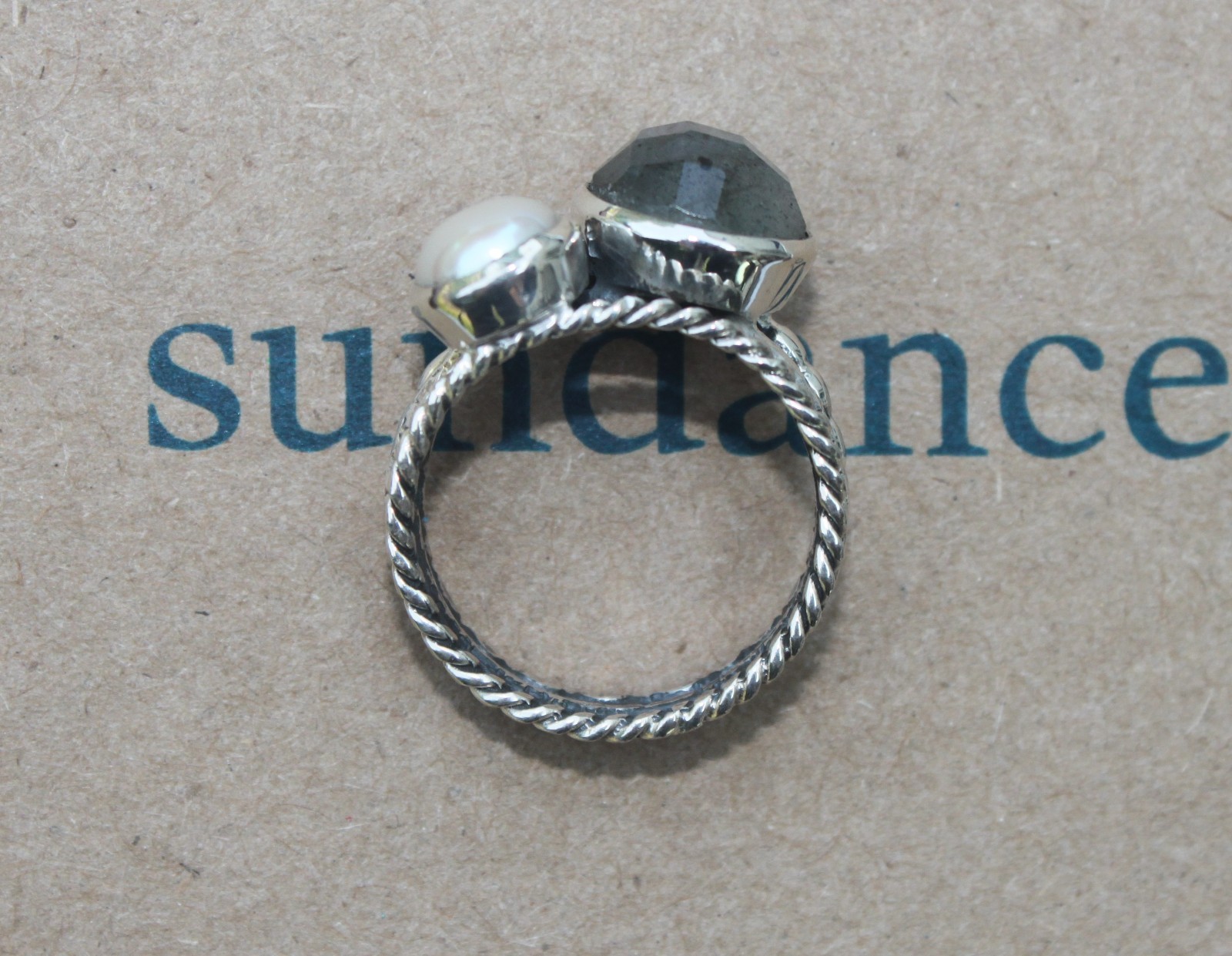 SUNDANCE Catalog Sterling Silver Labradorite “Piccadilly Circus” Ring Sz 8 NIB
