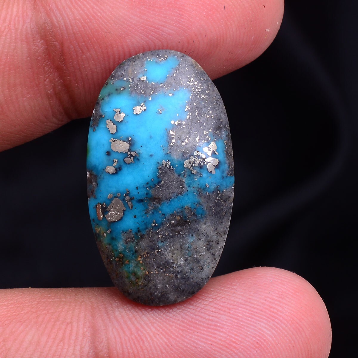 28.00 Cts Natural Persian Turquoise 27mm*15mm Untreated Oval Cabochon Gemstone
