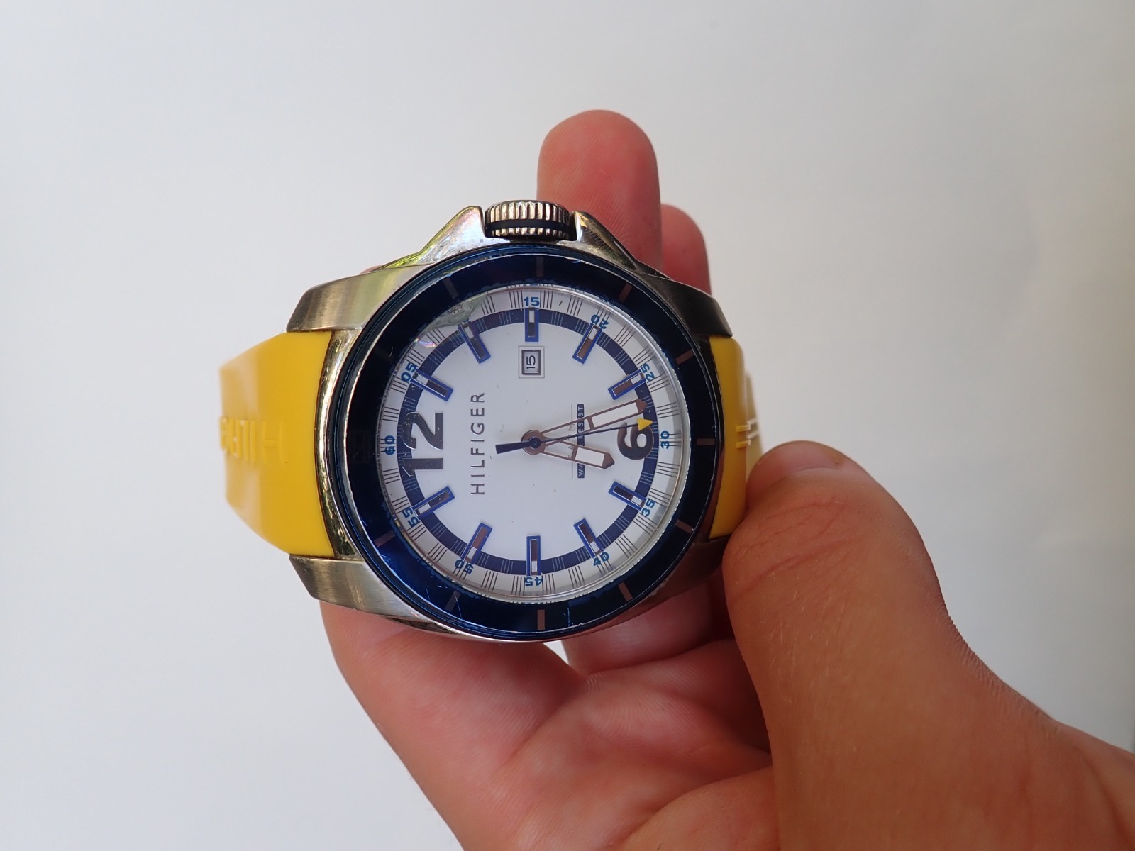 Tommy Hilfiger Yellow Blue Watch Mens