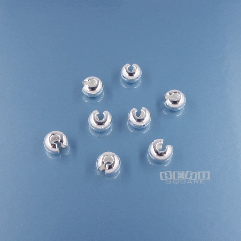 Sterling Silver Open Knot Crimp Cover Round / Rondelle Spacer Beads [2.5 – 6mm]