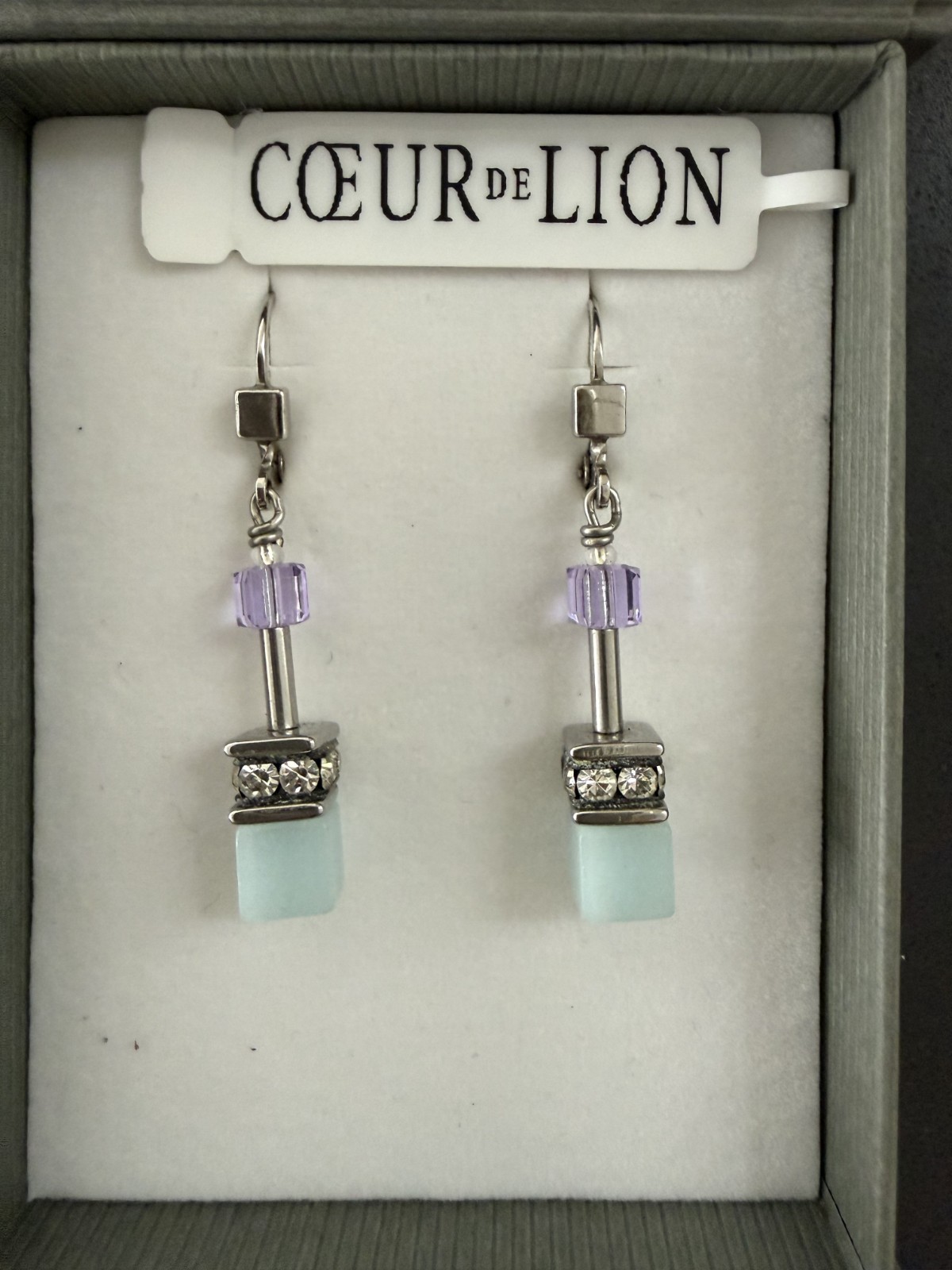 Couer de Lion Geocube® Amazonite earrings