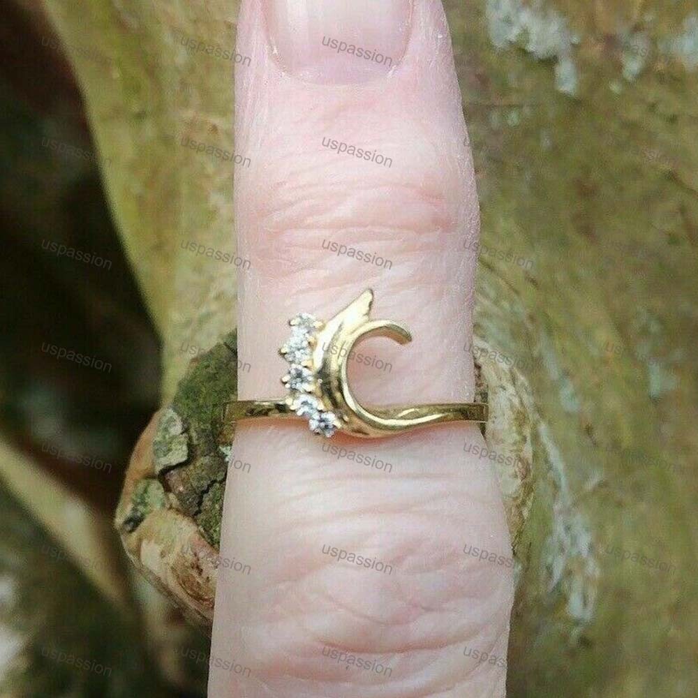 0.05CT MOISSANITE YELLOW GOLD PLATED SILVER GUARD WRAP JACKET ENHANCER BAND