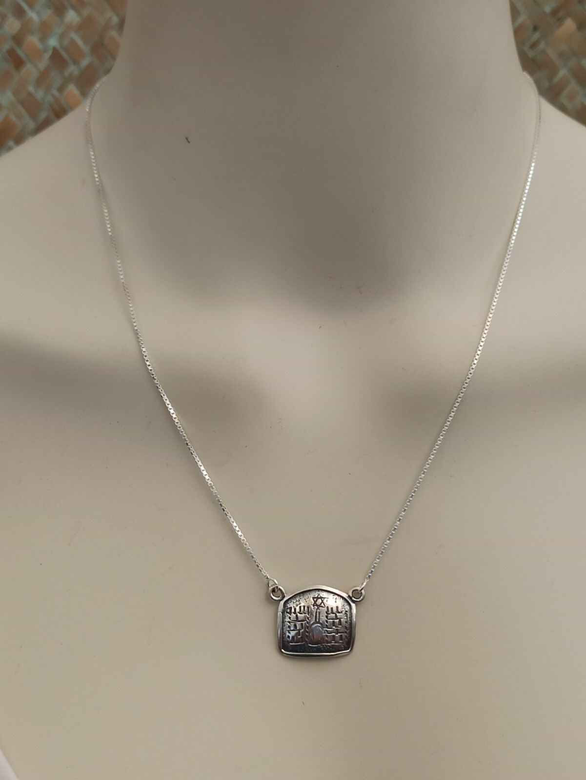 Vintage Star of David Necklace 90s Israel Artisan Silver 925 Judaica Gift Box 19