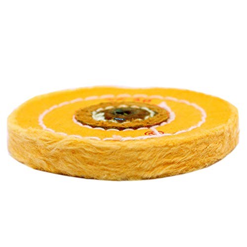 3″ Chemically Treated Muslin Buff Wheel – 40 Ply with Leather Center – for…