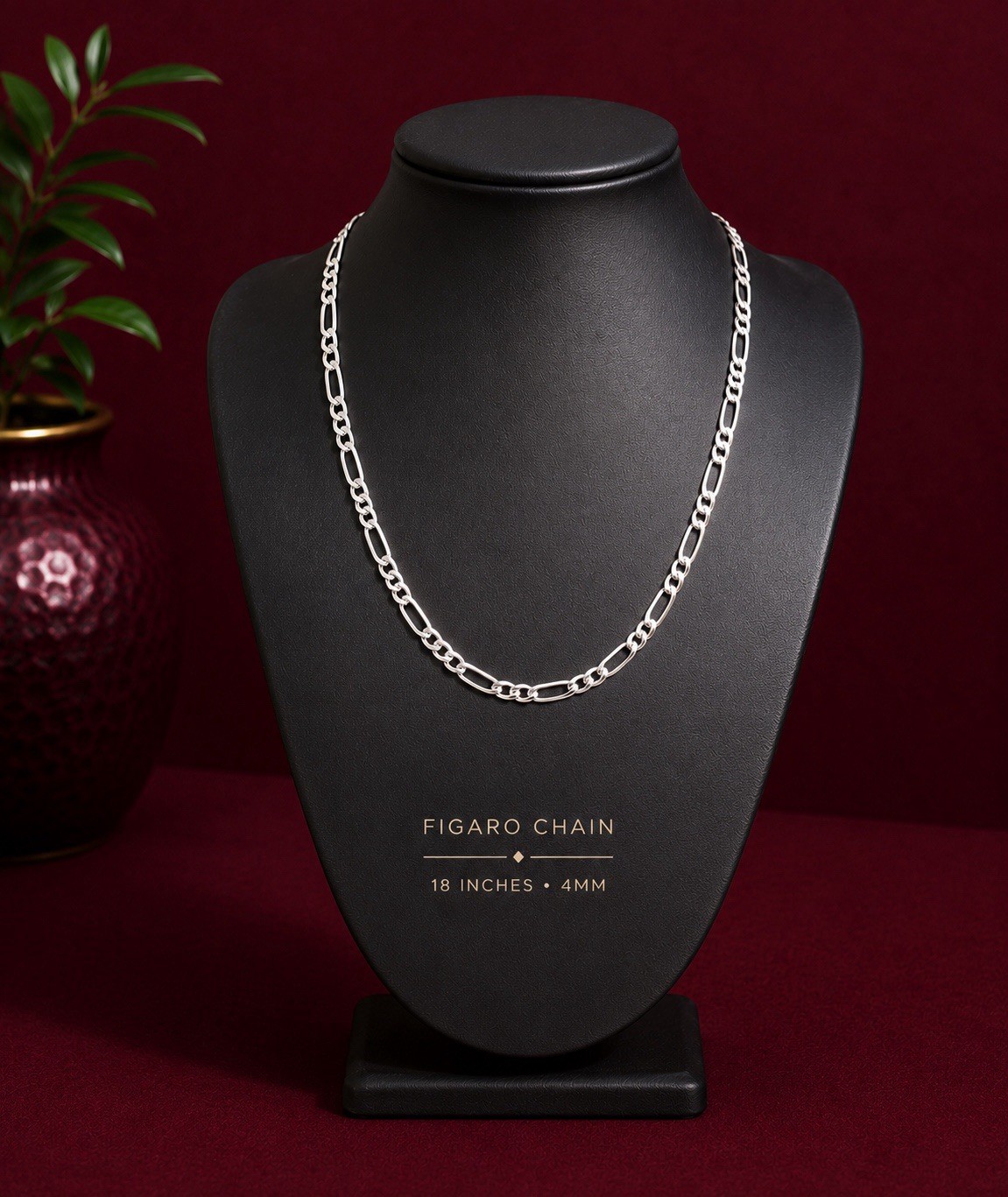Real 925 italy Sterling Silver Figaro Solid Chain Necklace 18,22,24,30