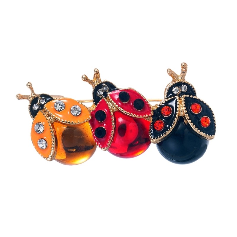 Stylish Lightweight Zinc Alloy Ladybugs Brooch Set For Fashion Accessories Gift