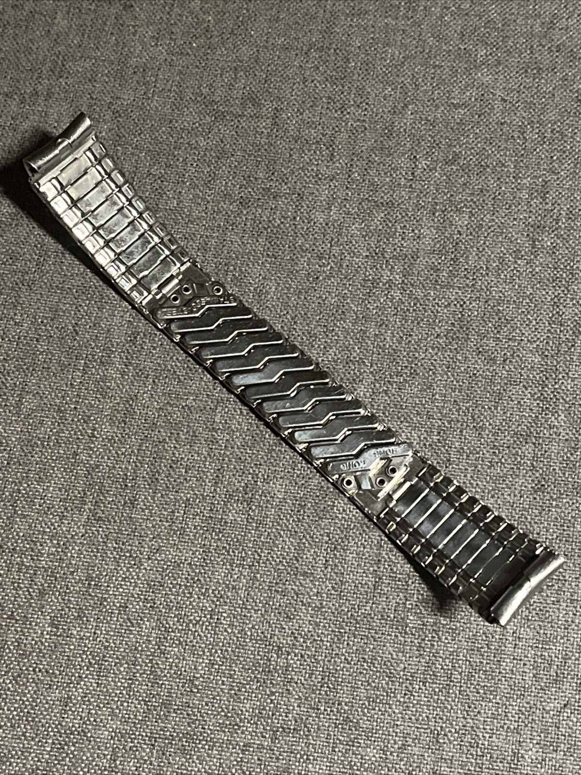 Stainless Steel Center Expansion Vintage Men’s Watch Band 5-1/4” Long 15.4mm