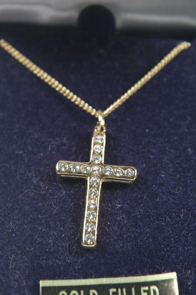 ‘Cross Pendant’ By Roman Inc. Necklace-Gold Filled #18744 NEW In Box