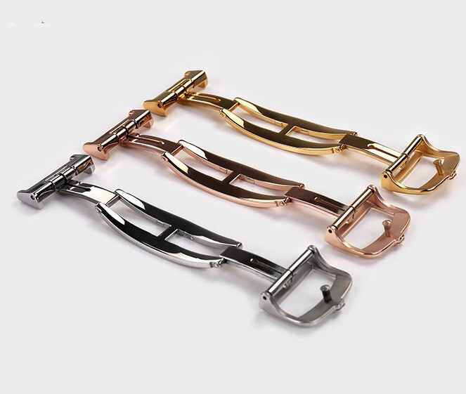 18mm Deployment Stainless Steel Butterfly Clasp Buckle For JLC Watch Band Strap