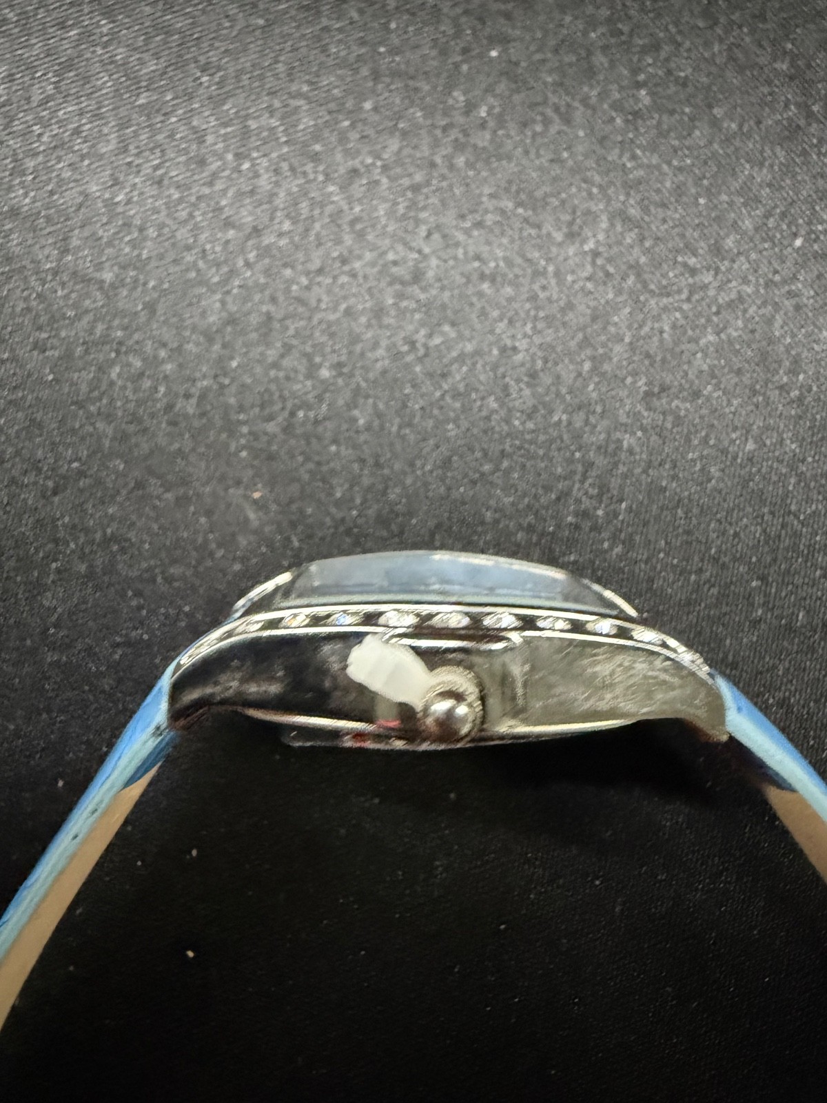 Blue Band Burgi Womans Quartz Watch with Swarovski Crystals
