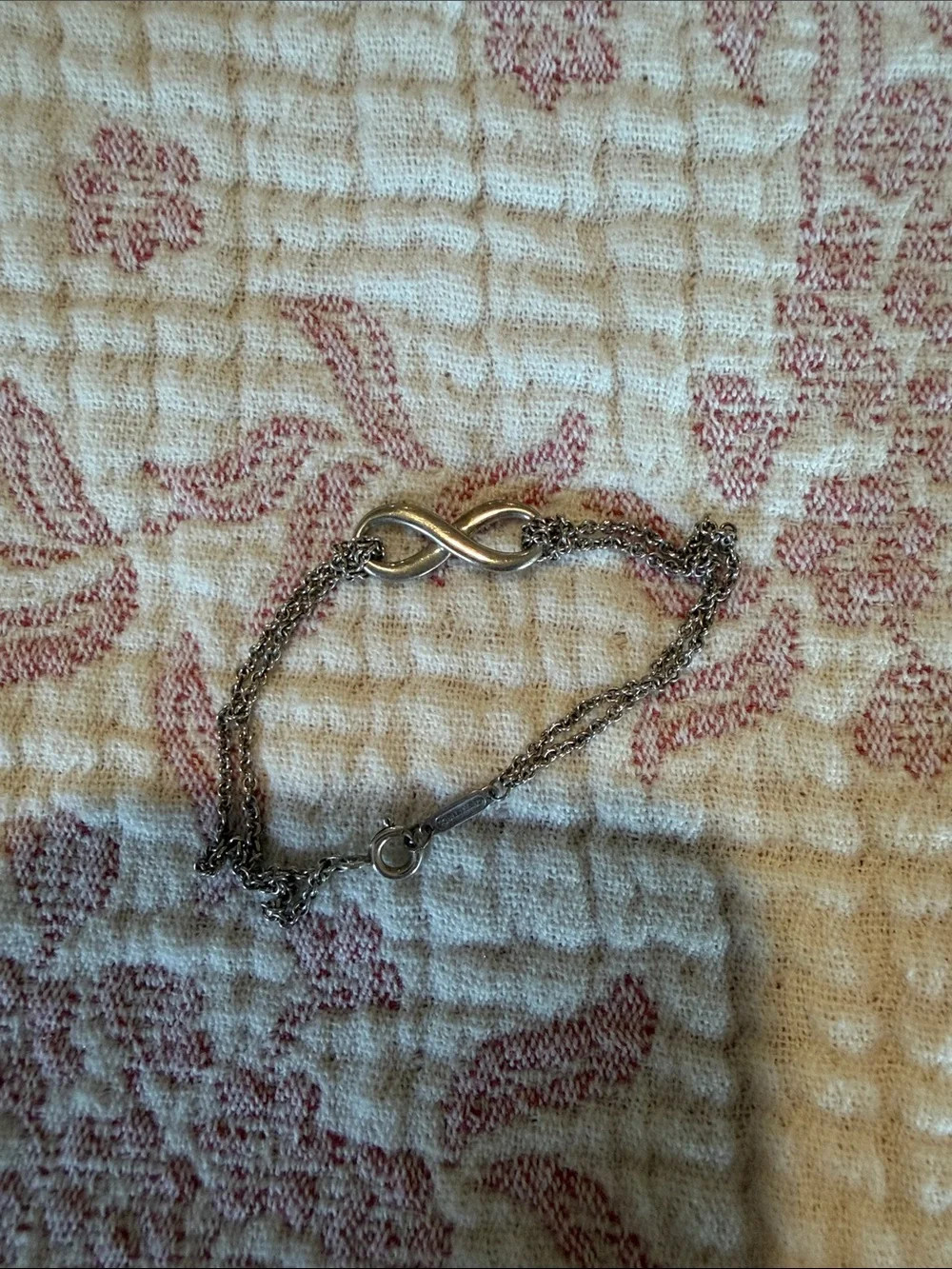 Tiffany & Co. Sterling Silver Infinity Double Chain Link Bracelet 6.5 inches