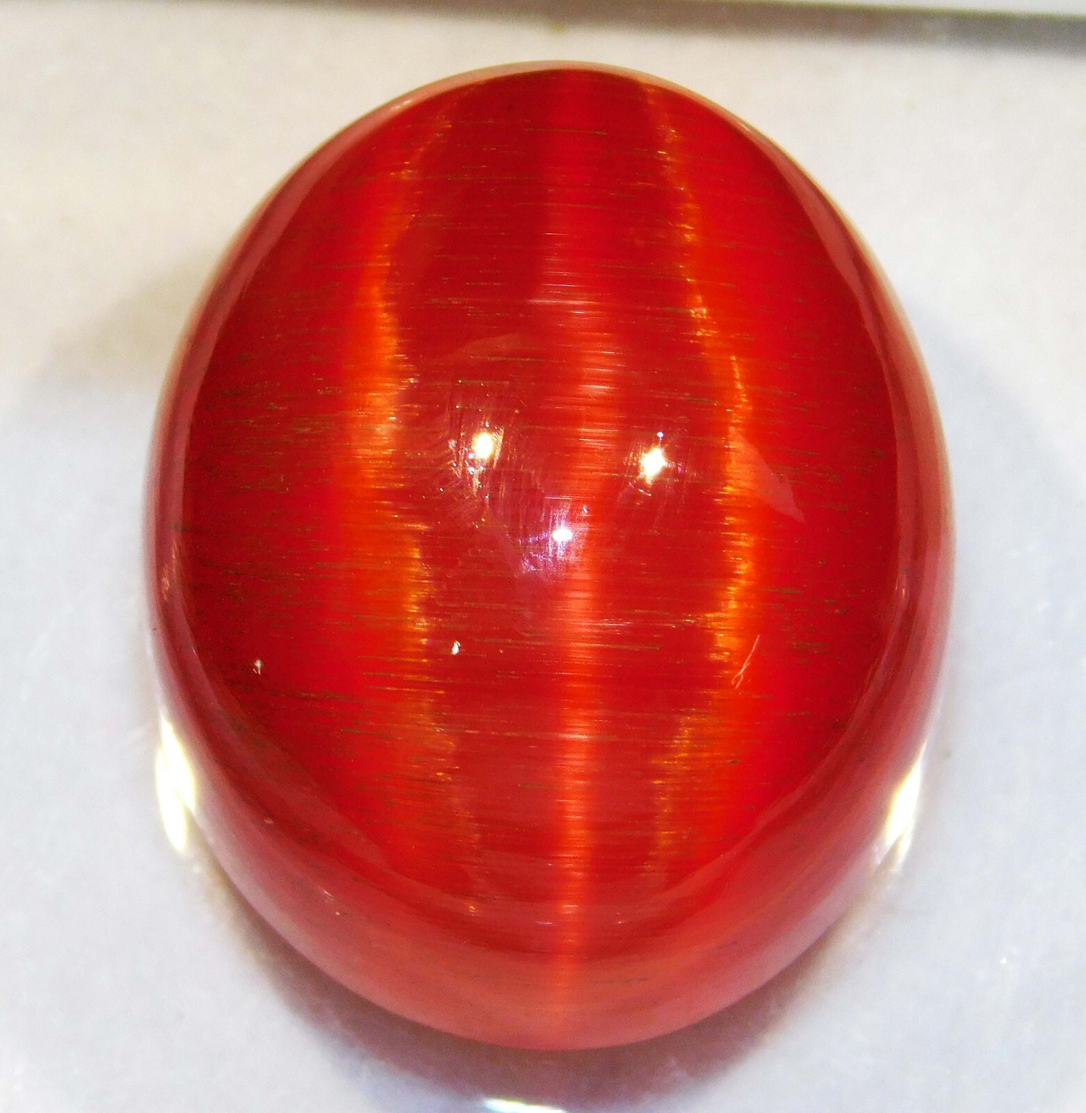 109.75 Cts Natural Chrysoberyl Orange Cats Eye Cabochon Loose Gemst