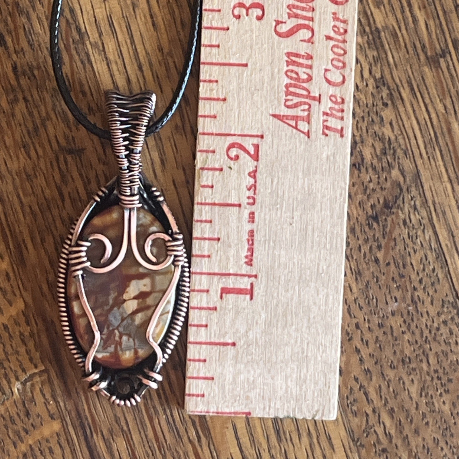 Orange Agate (dyed)~ Handmade copper wire wrapped pendant 6k