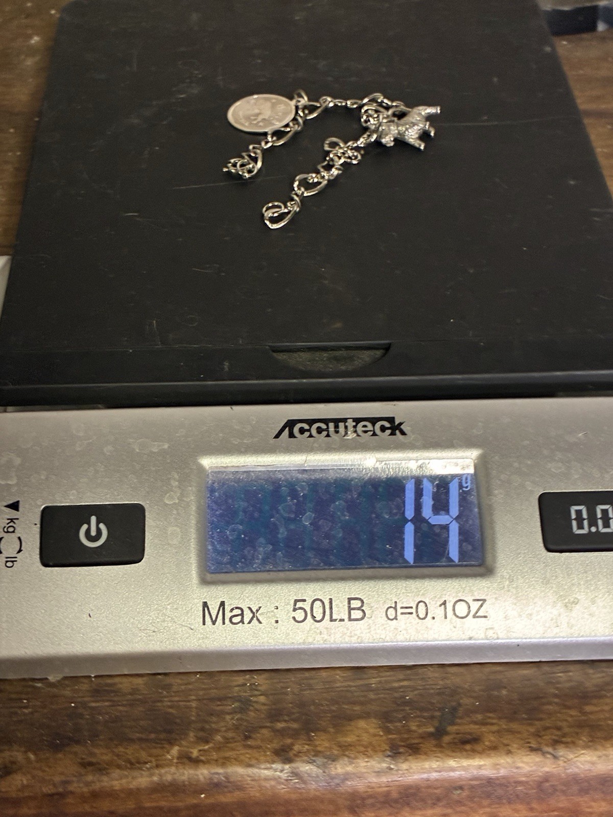 Sterling Silver Charm Bracelet Taurus Zodiac Dog Kinney 14g Figaro Chain