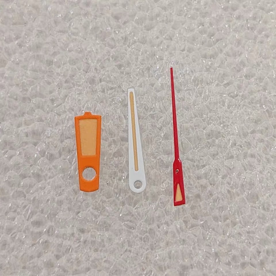 1 Set Luminous Watch Hand Orange Red 8x12x12.5mm For NH35 NH36