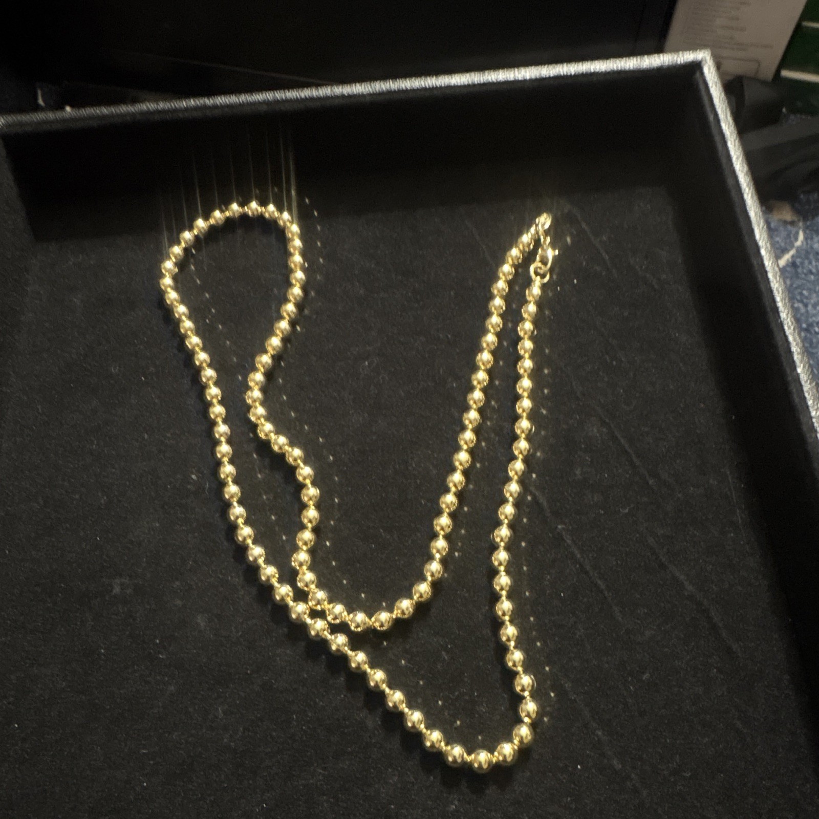 Gold Tone Metal Ball/Bead Chain Beaded Necklace premier design