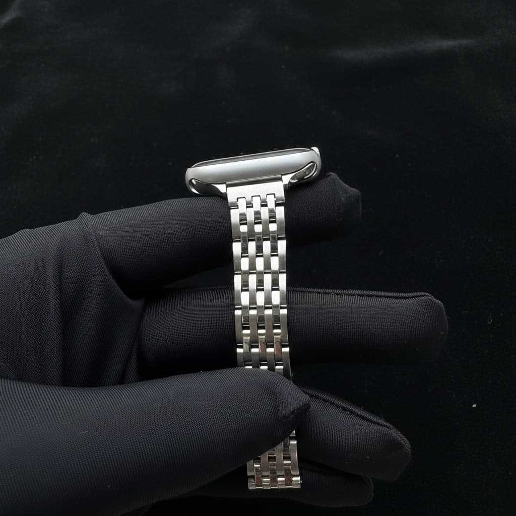Women Thin 7 Link 316 Stainless Steel Watch Strap Compatible for Apple Watch