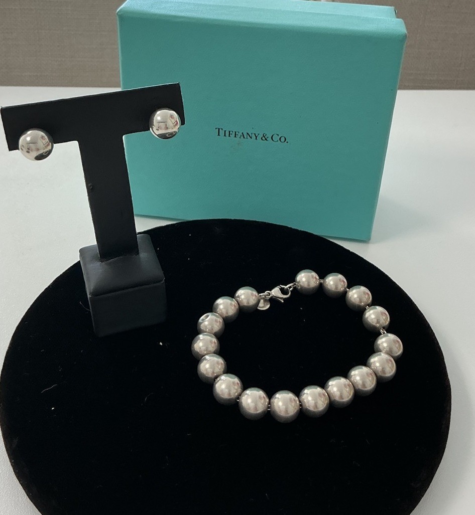 Tiffany & Co. Graduated Bead Bracelet & Earrings