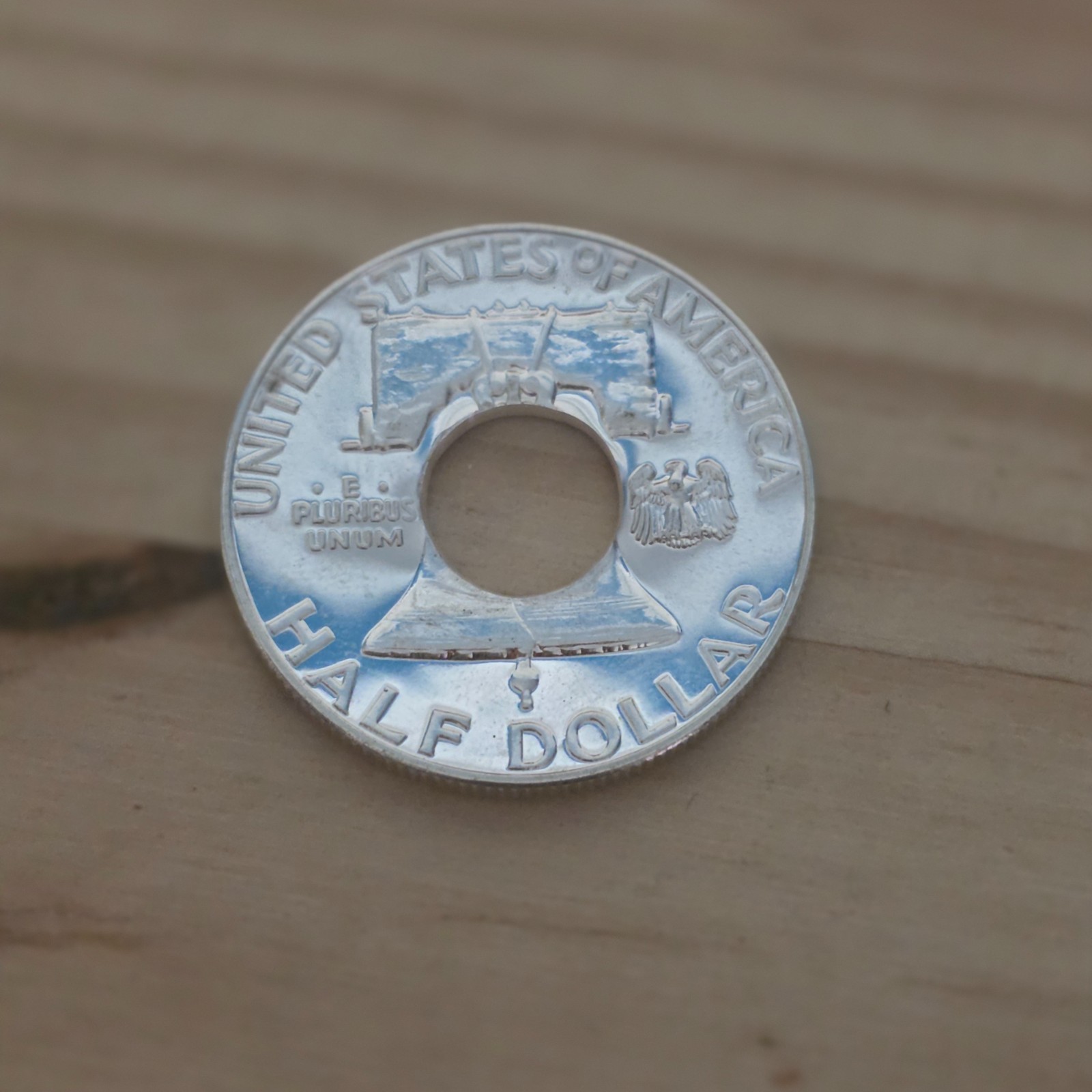 Striking 1963 Franklin Half Dollar Coin Ring – Size 13 by Bareass Creations