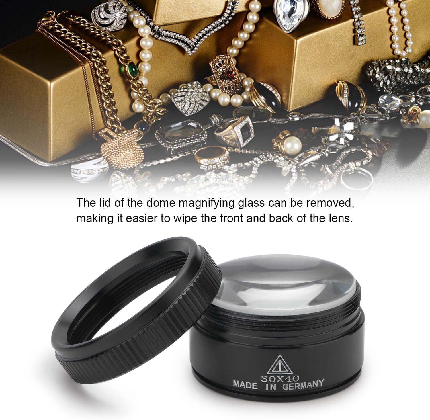 40X Jewelers Loupe Magnifier Light Jewelry Eye Loop Pocket Magnifying Glass Coin