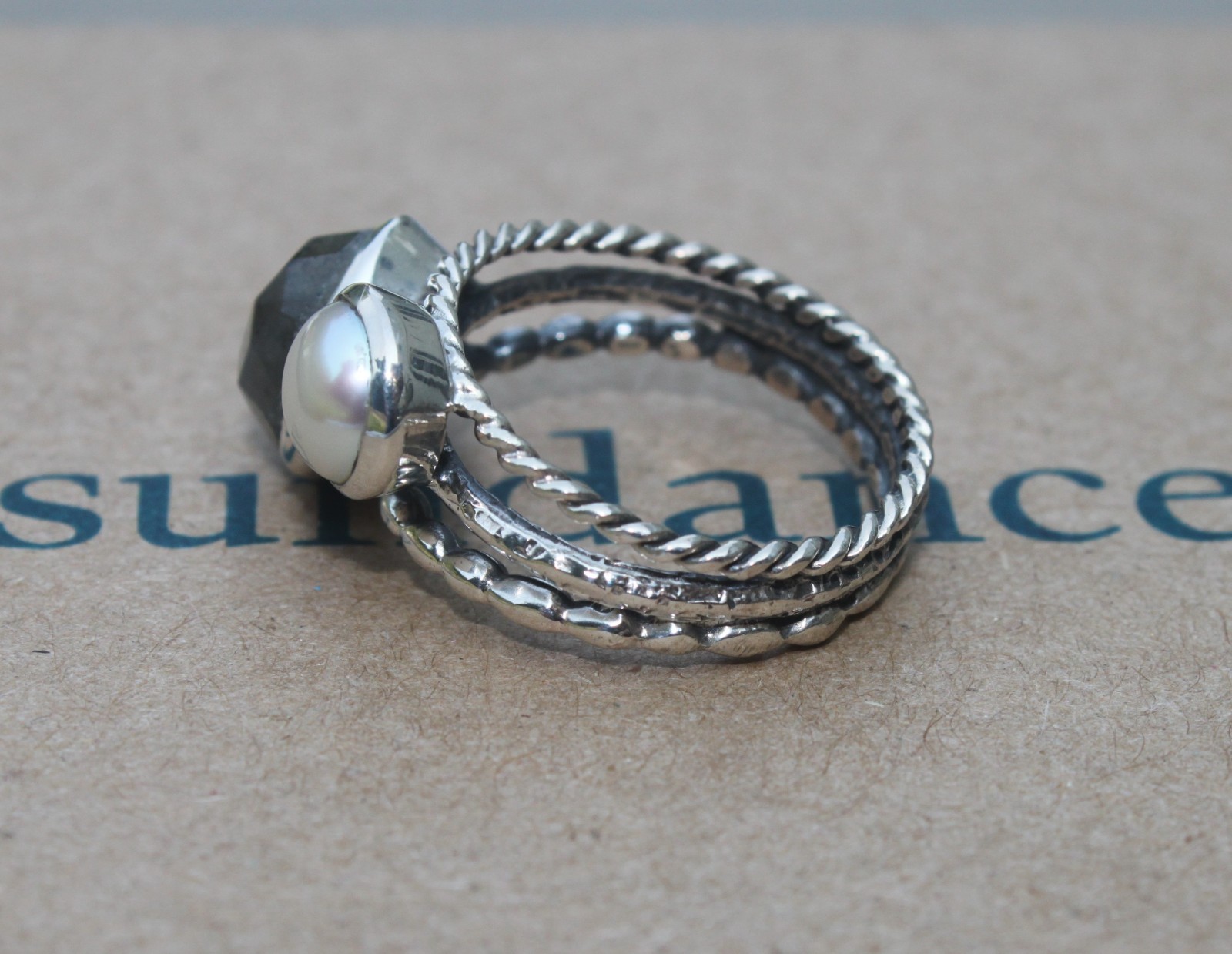 SUNDANCE Catalog Sterling Silver Labradorite “Piccadilly Circus” Ring Sz 8 NIB