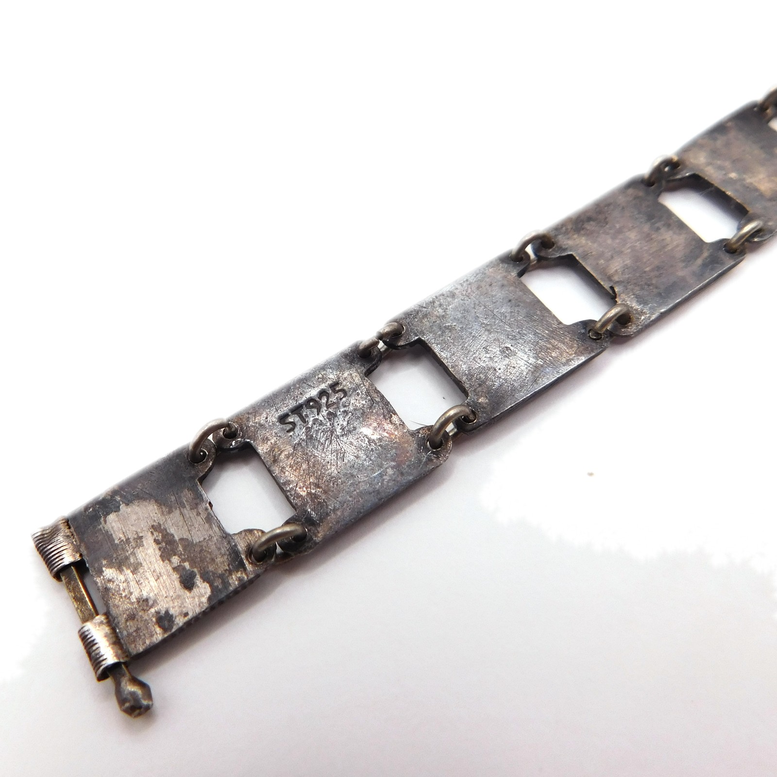 VINTAGE STERLING SILVER TWELVE TRIBES OF ISRAEL PANEL BRACELET