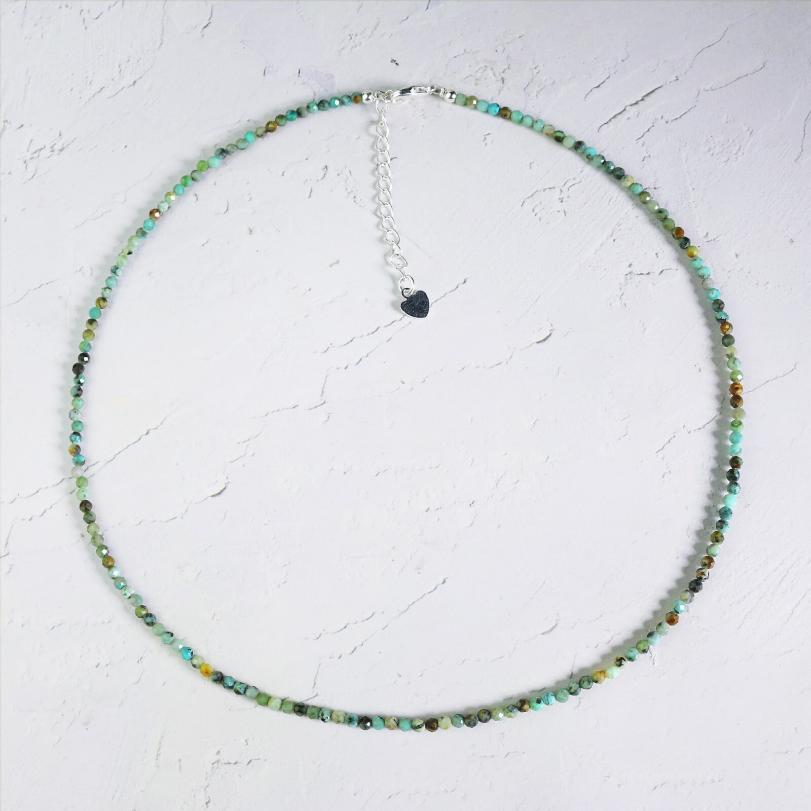 3mm Turquoise Choker Delicate Beads Necklace Turquoise Crystal Dainty Choker