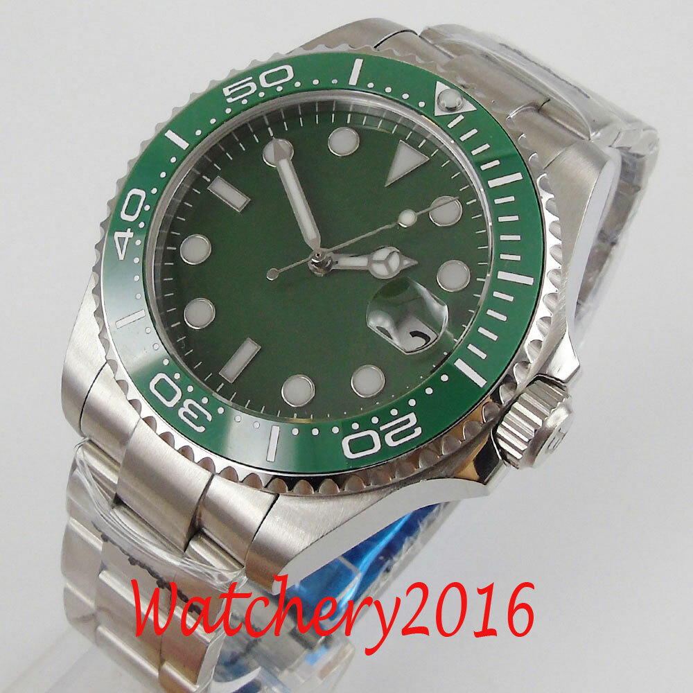 43mm Automatic Mens Wacth NH35A PT5000 Miyota Oyster Strap Sapphire Crystal Date