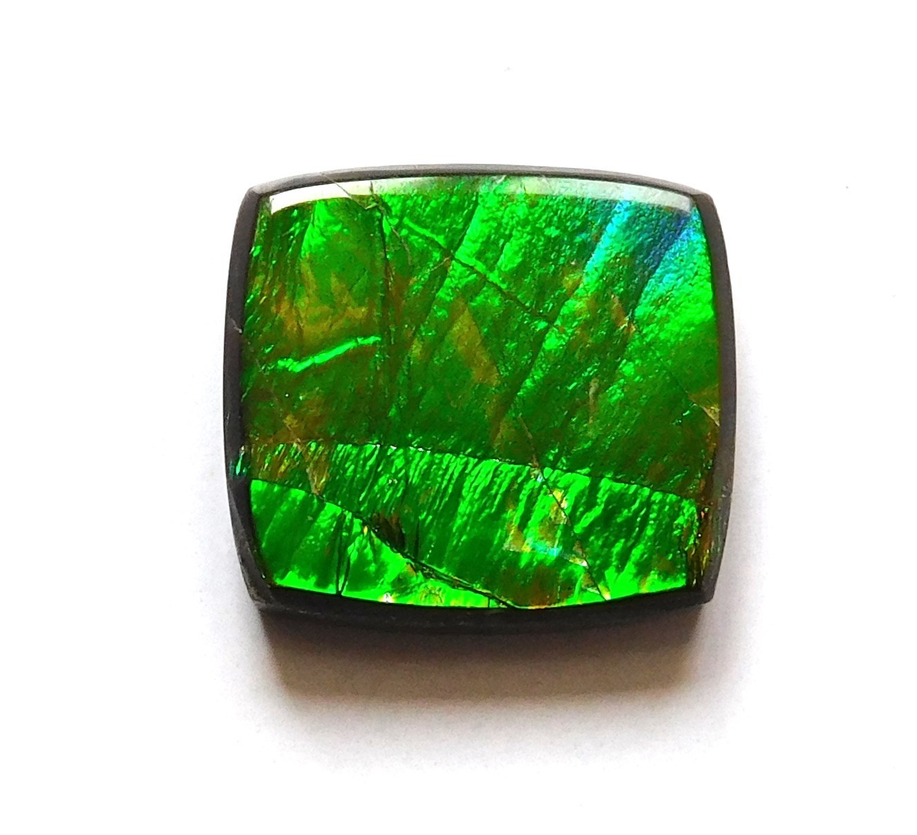 9.05 Ct Natural Canadian Ammolite Cabochon Loose Gemstone 14.2X13X4MM MG36
