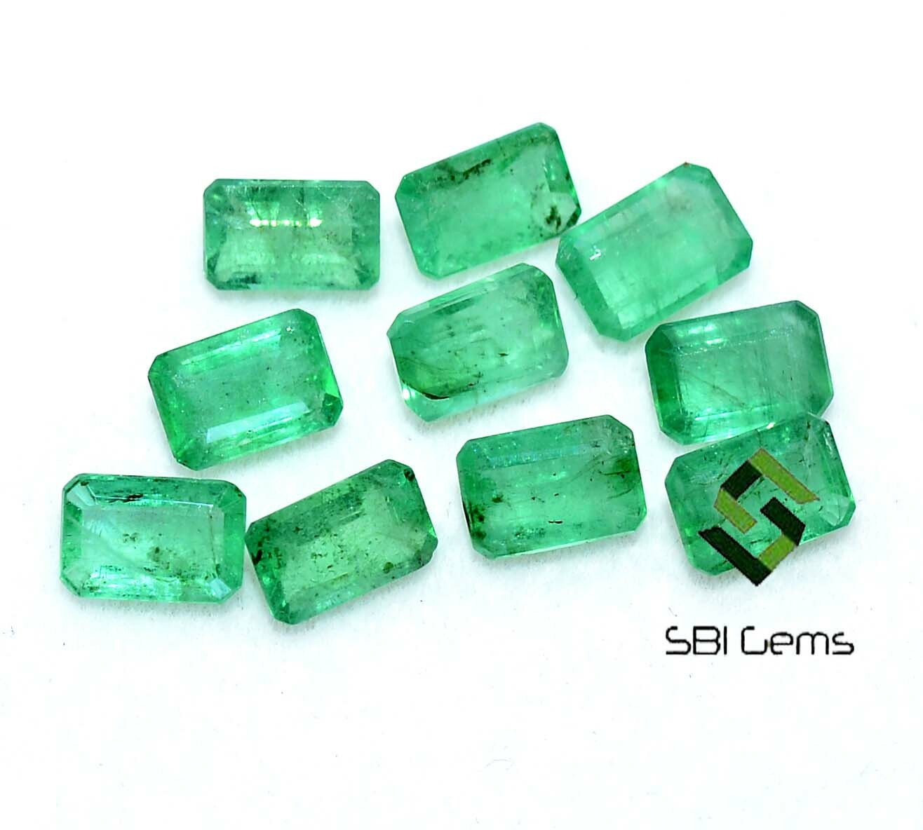 5.37 CTS Natural Emerald Octagon Cut 6×4 mm Lot 10 Pcs Calibrated Loose Gemstone