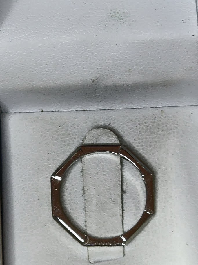 GUCCI PLATINUM LINK TO LOVE WEDDING BAND RING SIZE 7.5