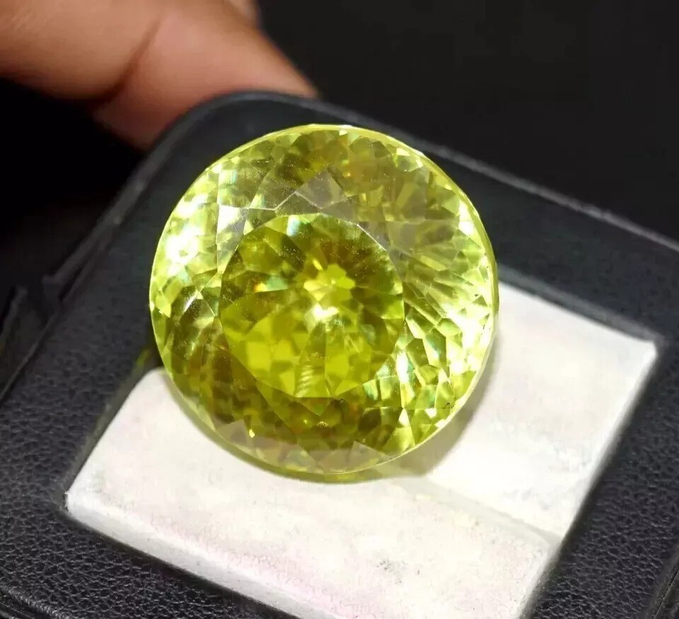 Natural Round Cut 105-107Ct Yellow Zircon Loose Gemstone Certified