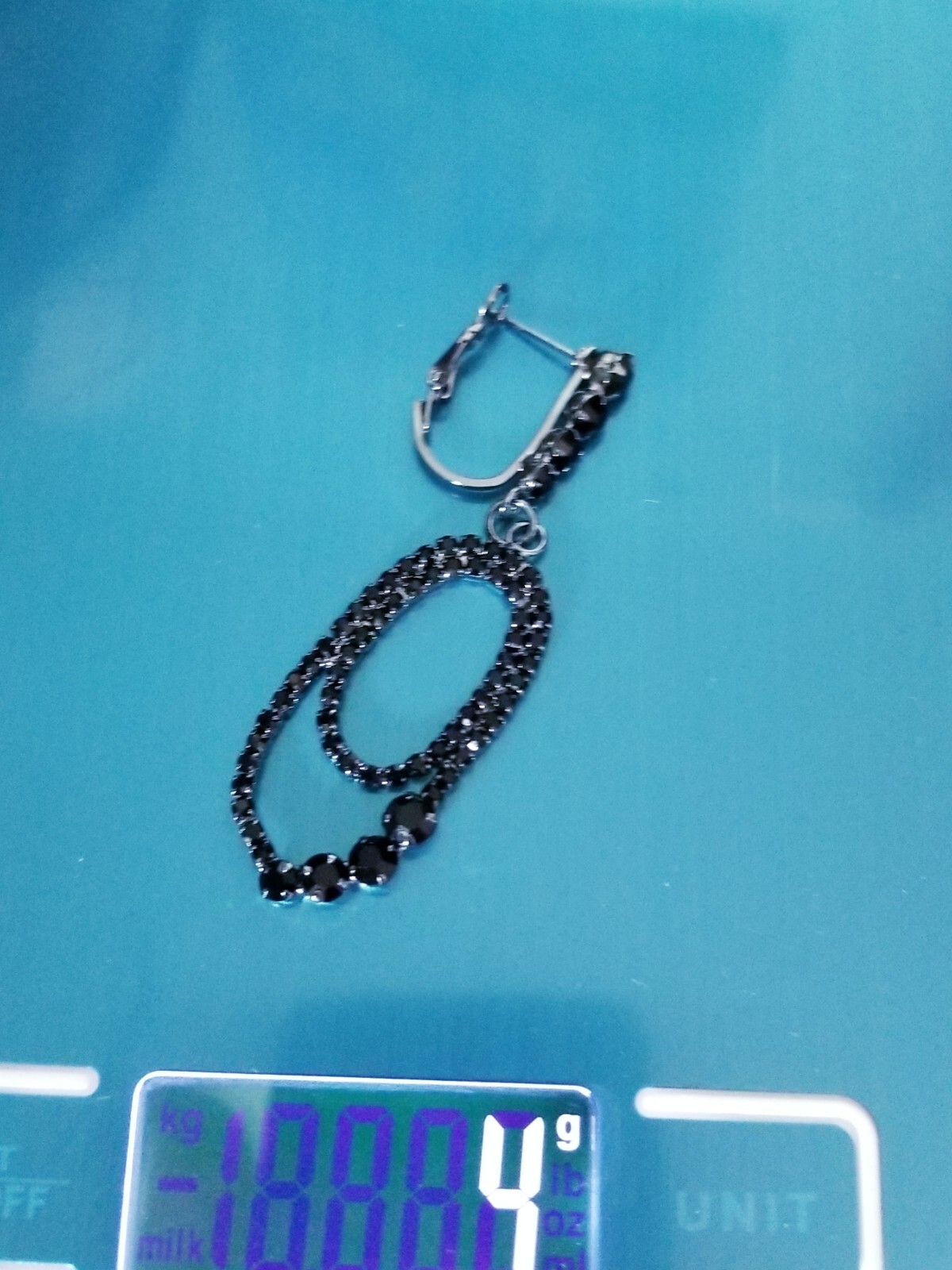 Black Dangle Chandelier Earrings Rhinestone Pageant Prom Bridesmaid Drop 2.8 in