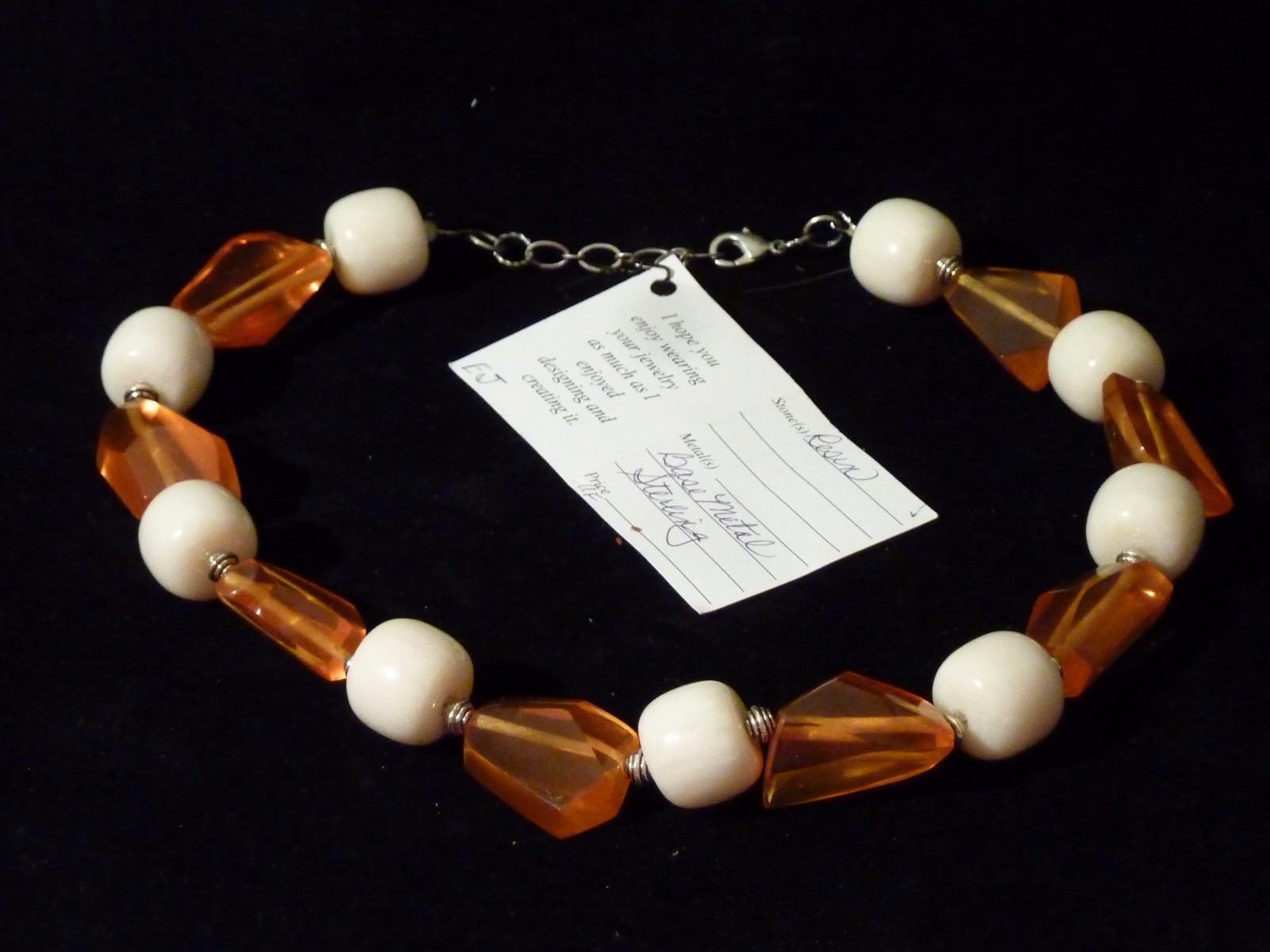 Resin Beads Base Metal Sterling by Linda Sudimack Artisan18″ to 20″ Necklace