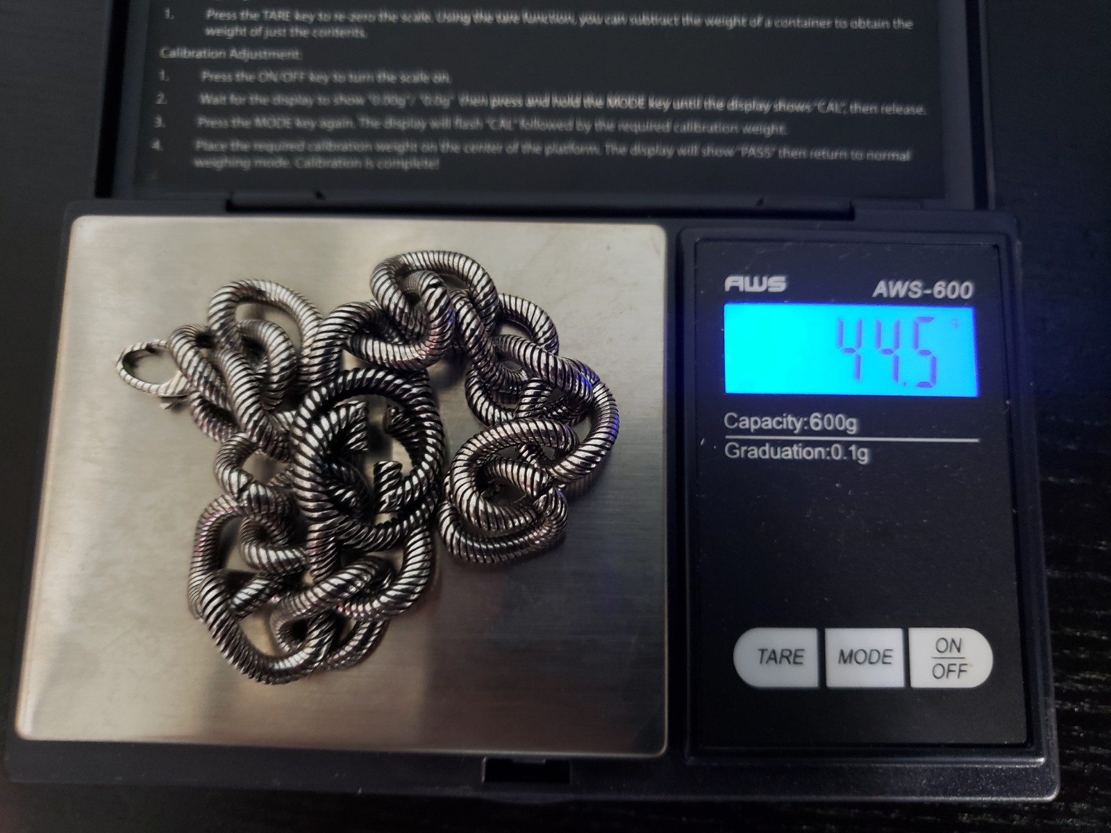 Gucci Sterling Silver Rope Design Heavy Link Bracelet Box Papers