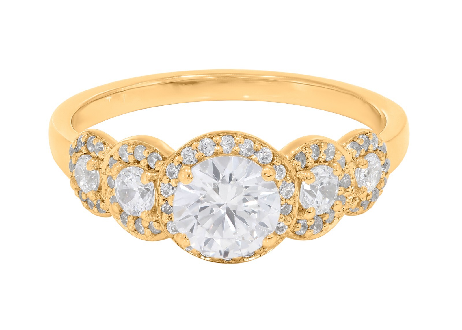 1.08 ct Round Lab Grown Diamond Ring Certified 14k White Gold